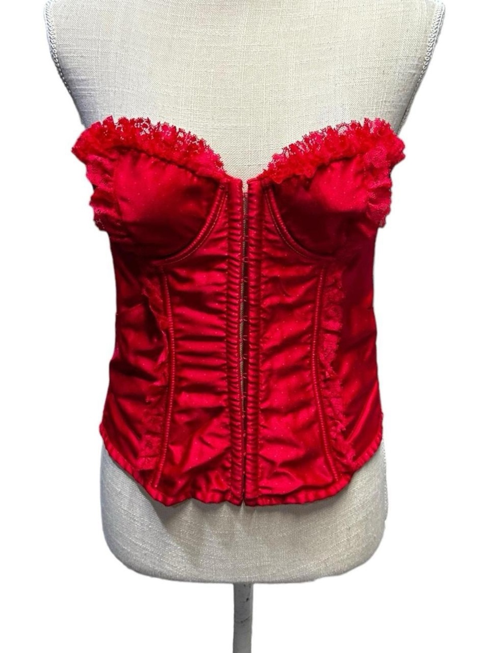 Victoria's Secret Red Satin Corset Bustier Sexy Little Things
